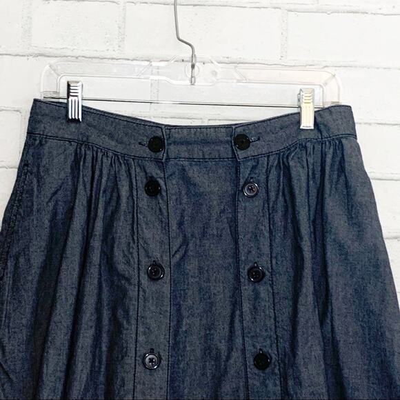 BCBGMaxAzria Denim Chambray A-Line Skirt 28 - Picture 5 of 12